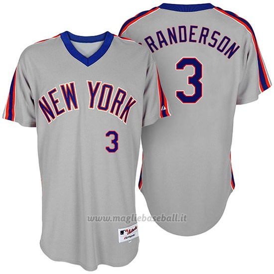 Maglia Baseball Uomo New York Mets New York Met Curtis Granderson Turn Back The Clock Grigio
